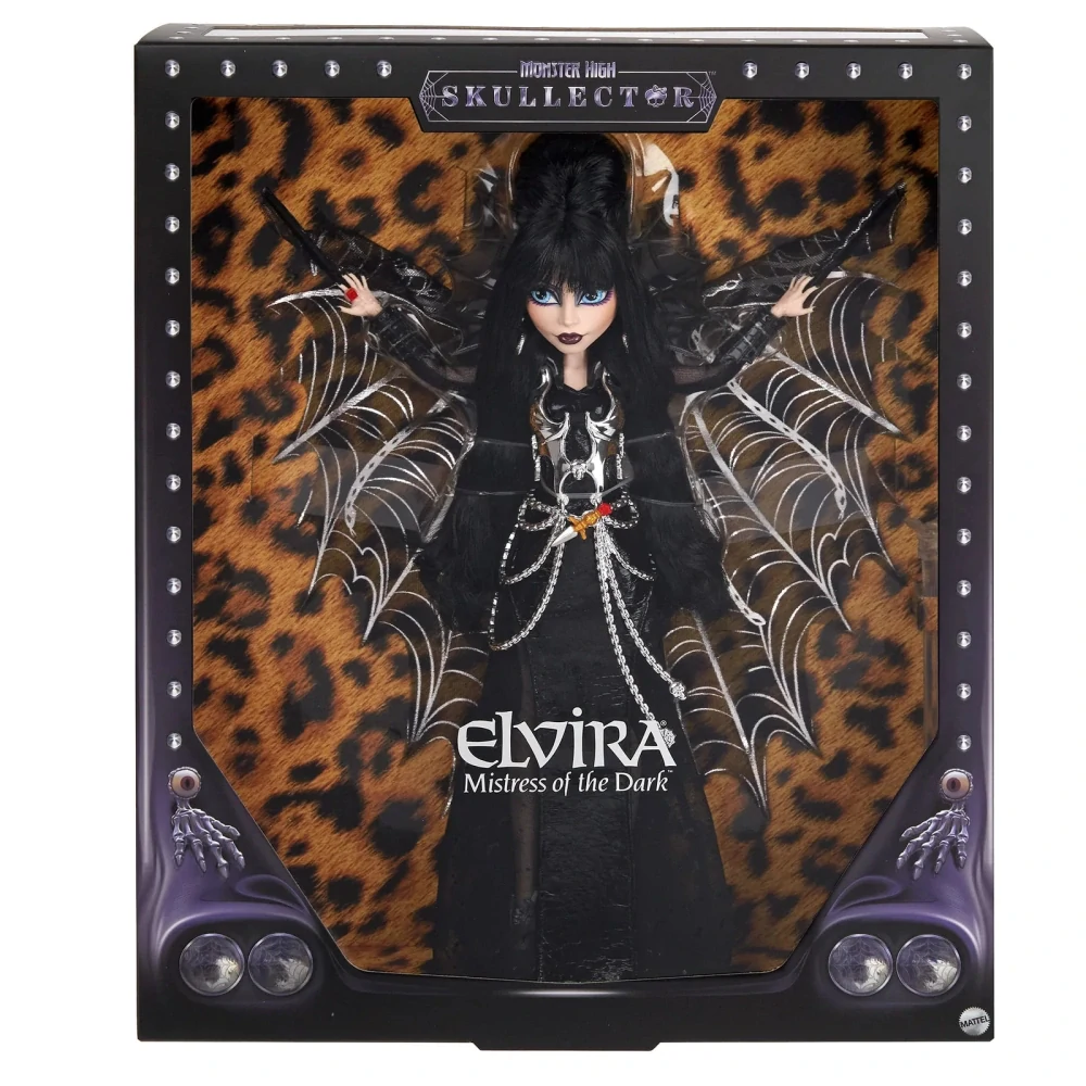 Monster High Skullector Elvira, Mistress of the Dark Doll, rok 2025 - HYV99