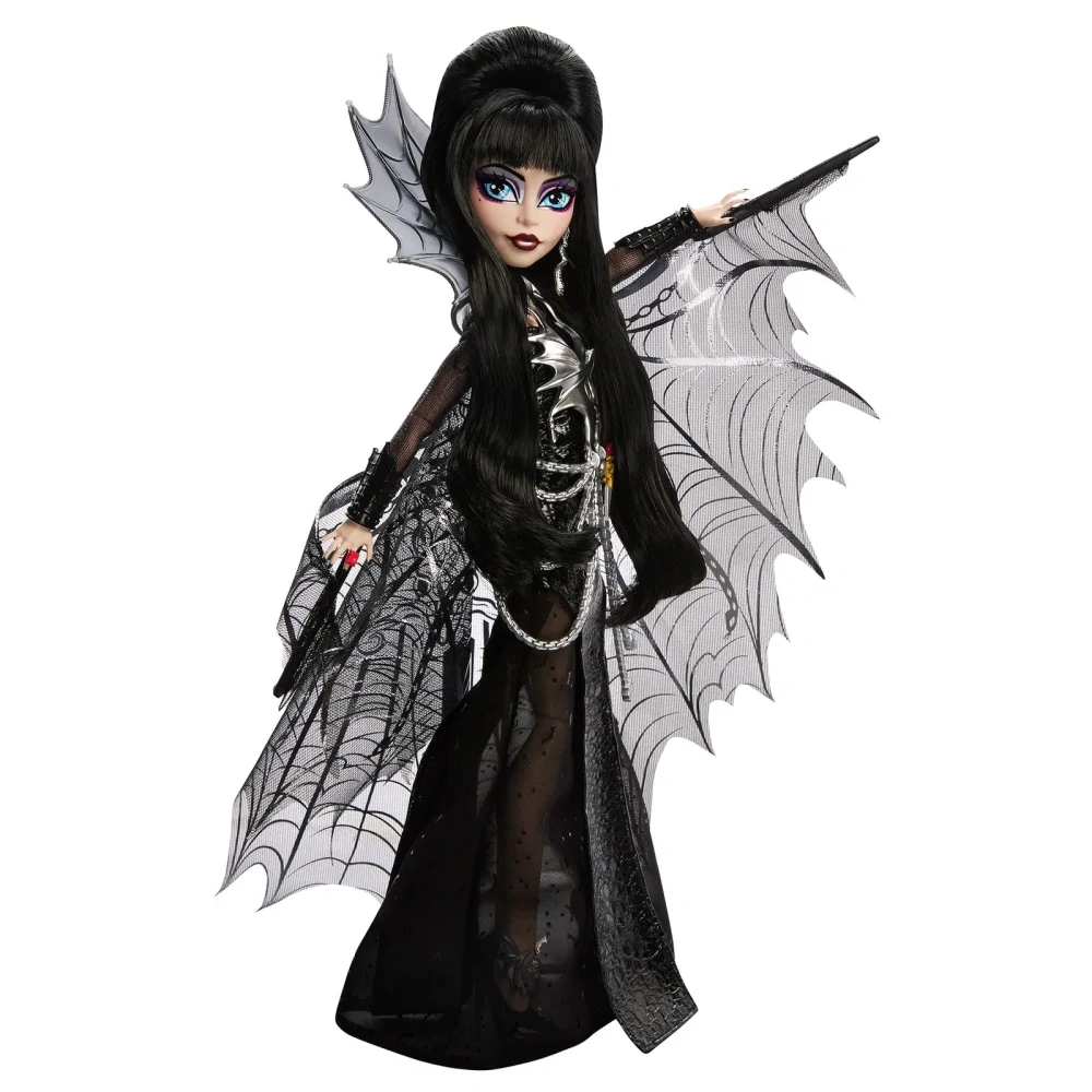Monster High Skullector Elvira, Mistress of the Dark Doll, rok 2025 - HYV99