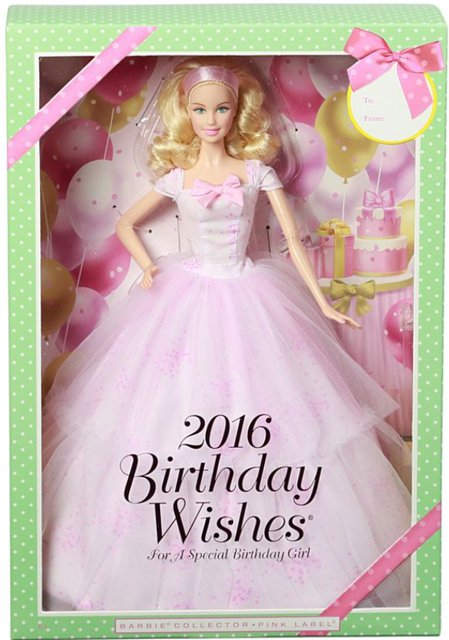 Barbie Birthday Wishes 2016 Blonde hair (blondýnka)