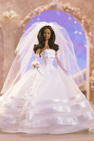 Barbie Millennium Wedding (nevěsta) černošská - r. 1999 - poškozený obal