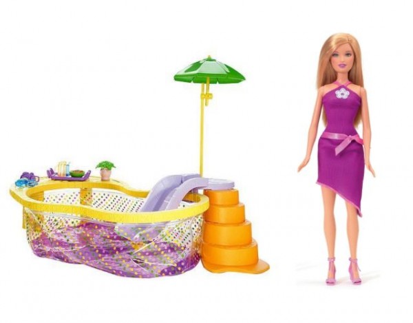 Barbie - Plážový bazén + Barbie Chic 2007