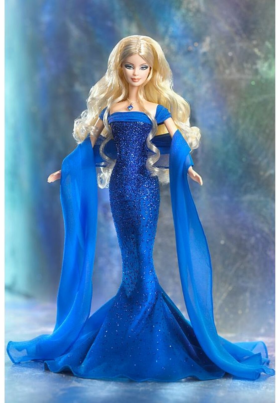 Barbie September Sapphire (září) - Birthstone Collection - r. 2003 - mírně poškozená krabička