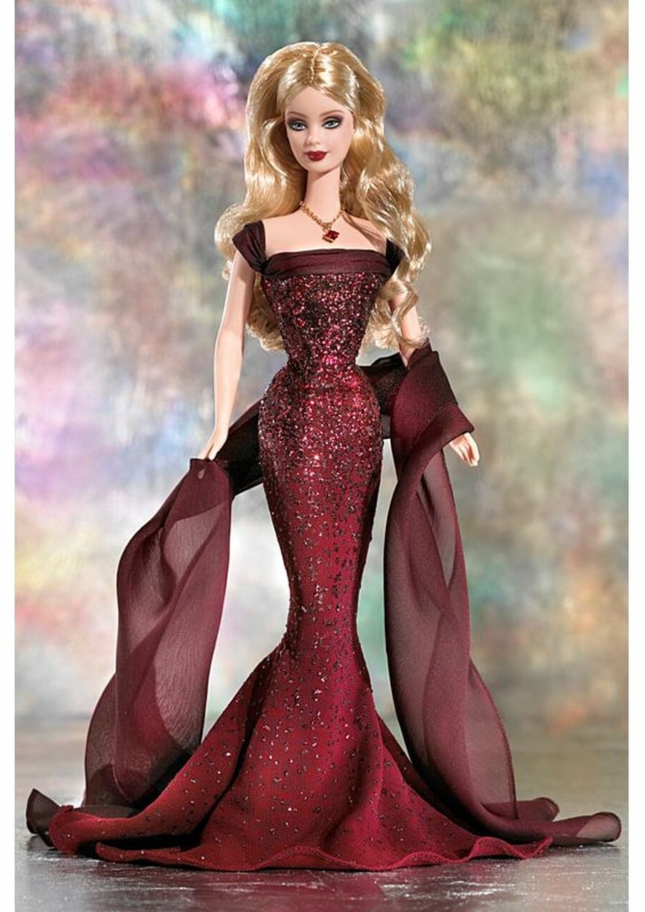 Barbie January Garnet (leden) - Birthstone Collection - r. 2003 - částečně poškozená krabička
