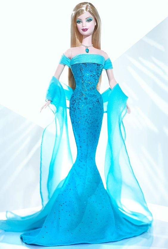 Barbie December Turquoise Blonde (prosinec) - Birthstone Collection, rok 2003