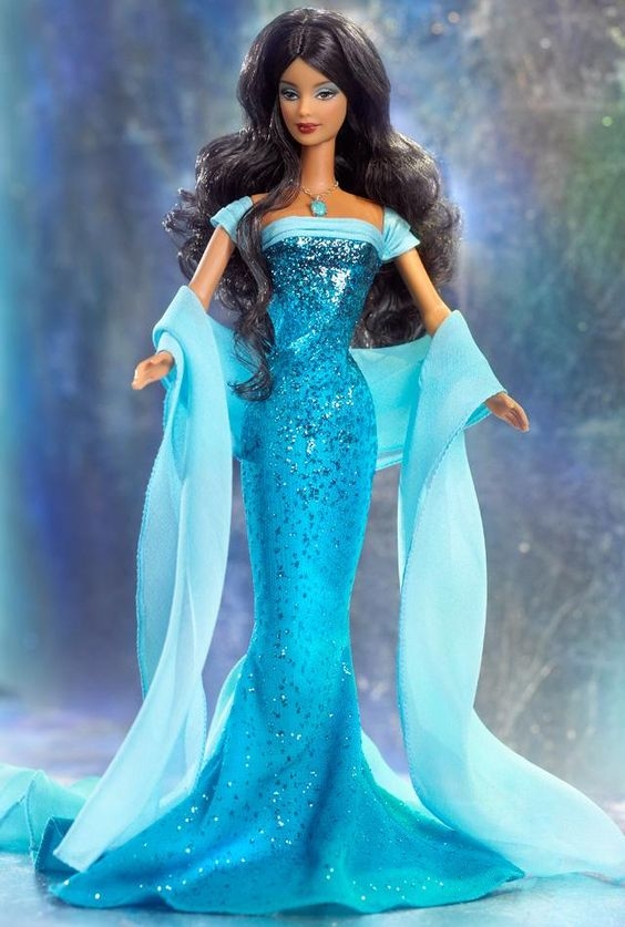 Barbie December Turquoise Brunette (prosinec) - Birthstone Collection - r. 2003