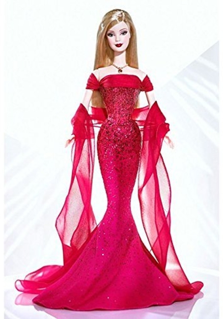 Barbie July Ruby Blonde (červenec) - Birthstone Collection, rok 2003