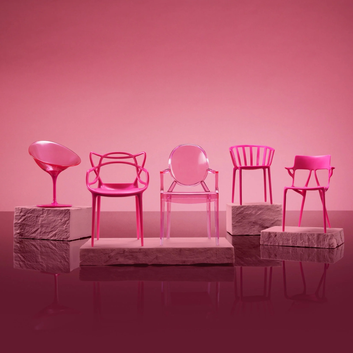 Barbie x Kartell 5dílný set židlí - rok 2024