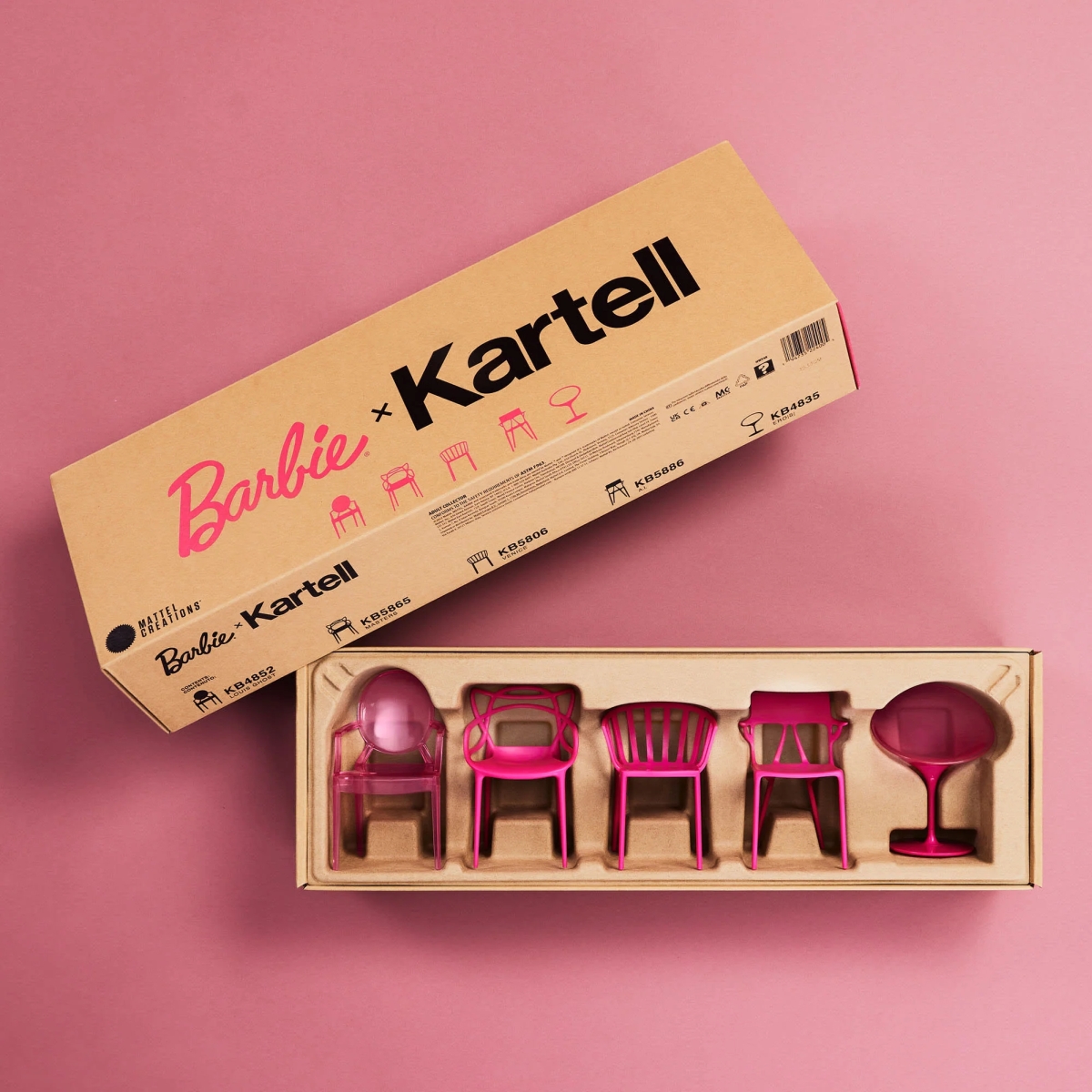 Barbie x Kartell 5dílný set židlí - rok 2024