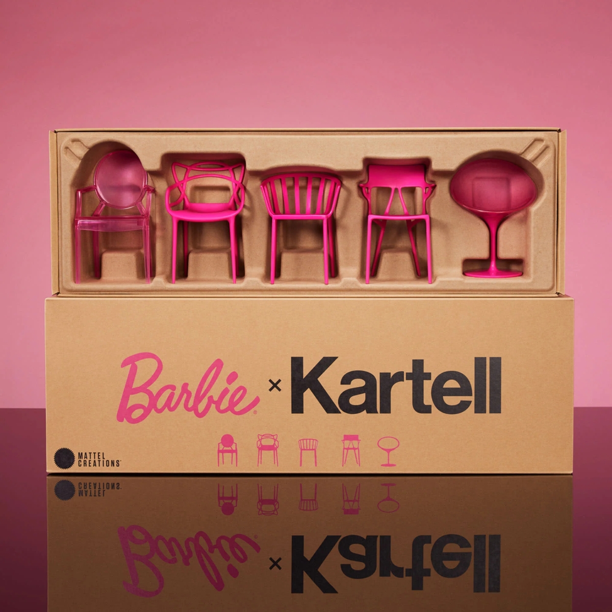 Barbie x Kartell 5dílný set židlí - rok 2024