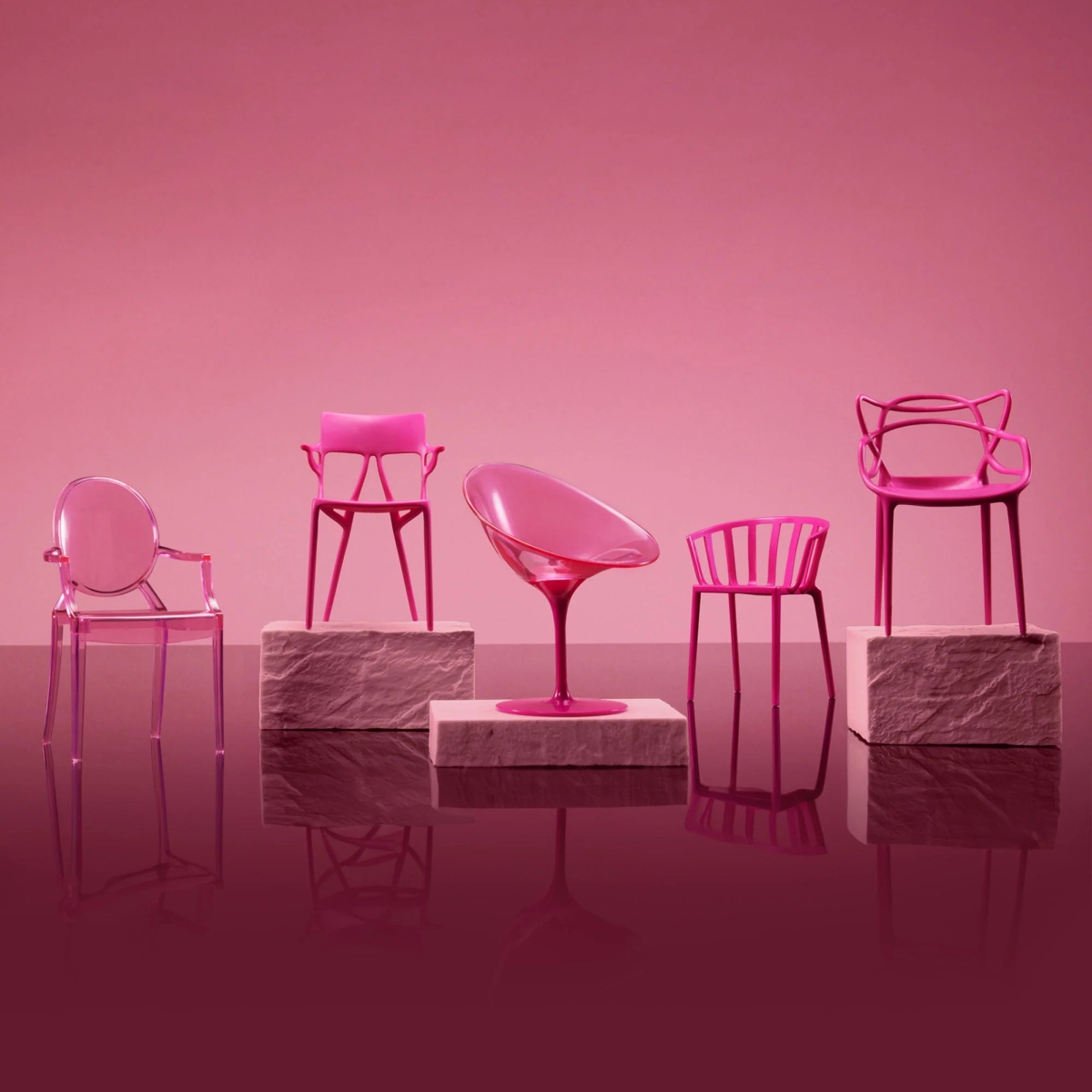 Barbie x Kartell 5dílný set židlí - rok 2024